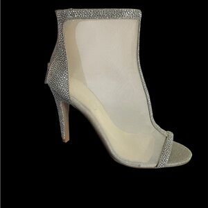 Sexy silver mesh booties in original box